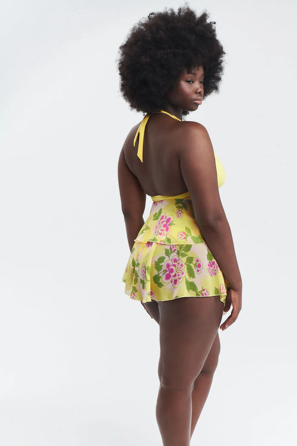 Luna Floral Mini Skirt - Mojito sold by Frankie's Bikinis product image thumbnail 3