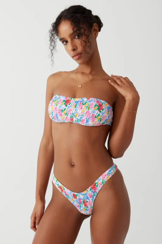 Rosabella Bandeau Bikini Top - Painted Petals sold by Frankie's Bikinis