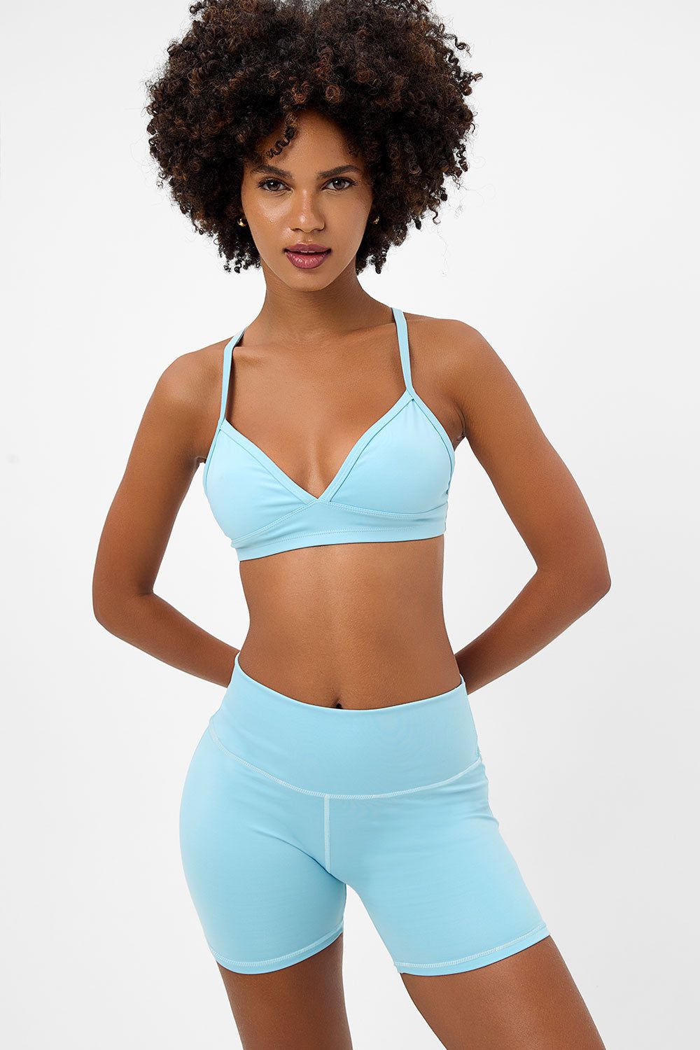 Billie Racerback Sports Bra - Baby Blue sold by Frankie's Bikinis product image thumbnail 2