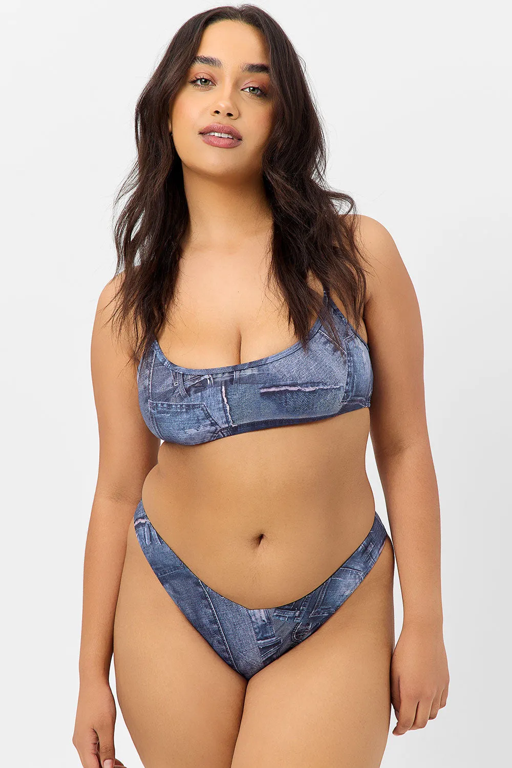 Enzo Cheeky Bikini Bottom - Blue Jean sold by Frankie's Bikinis product image thumbnail 3