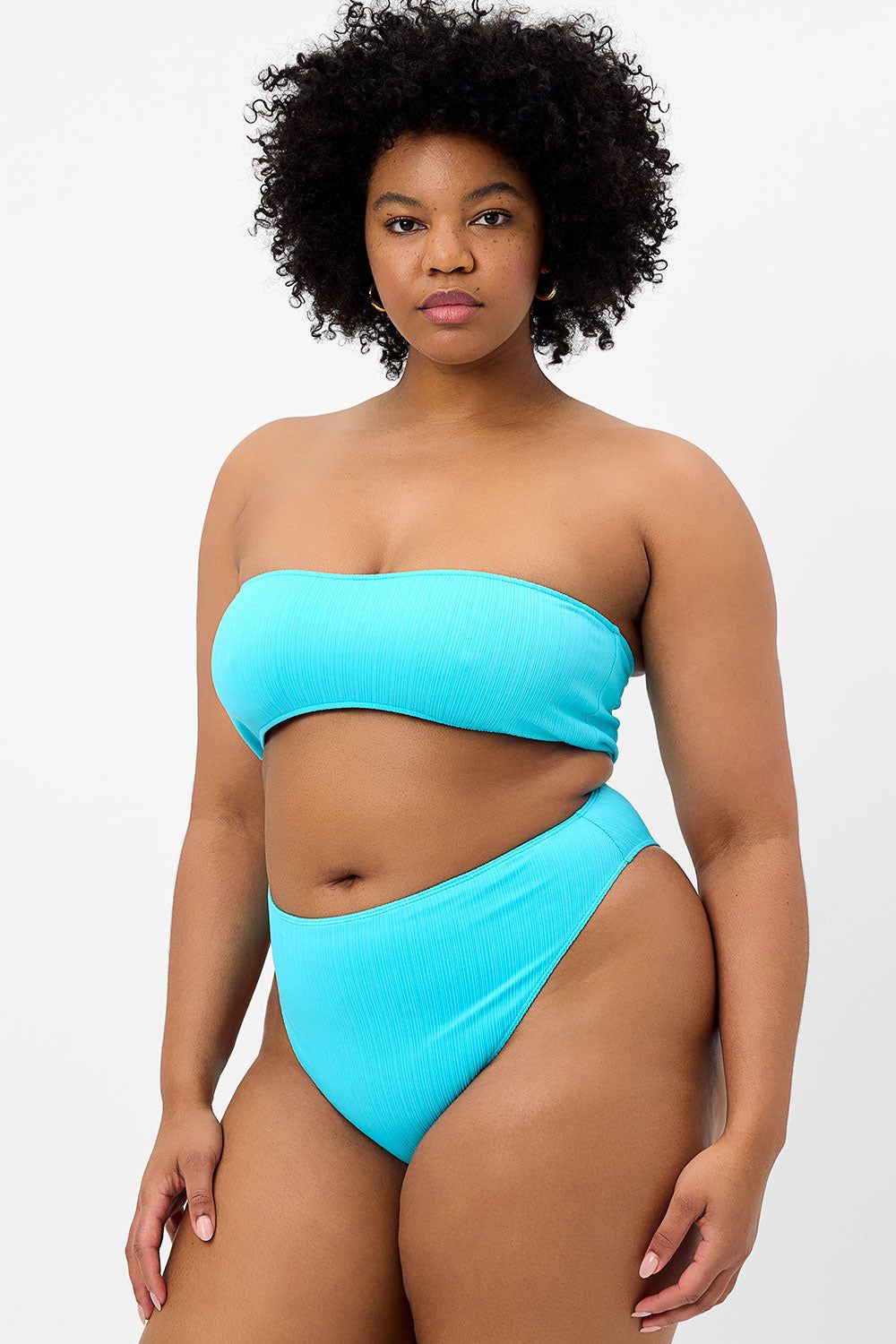 Jean Plissé Bandeau Bikini Top - Aquamarine - Extended sold by Frankie's Bikinis