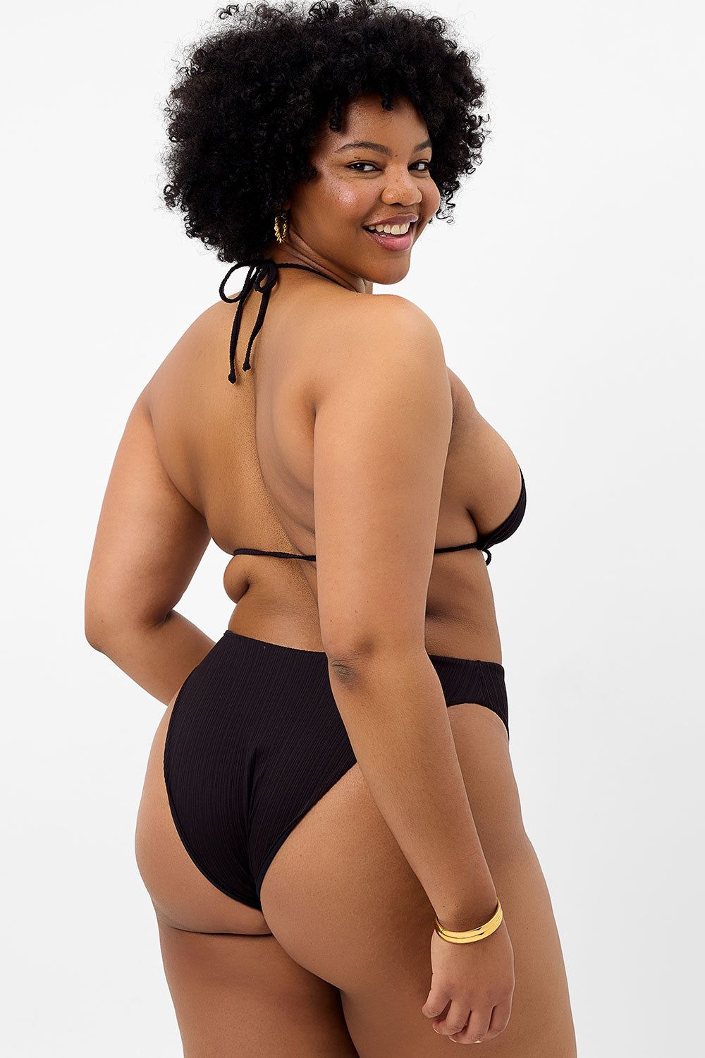 Phillipa Plissé Micro Triangle Bikini Top - Black - Extended sold by Frankie's Bikinis product image thumbnail 2