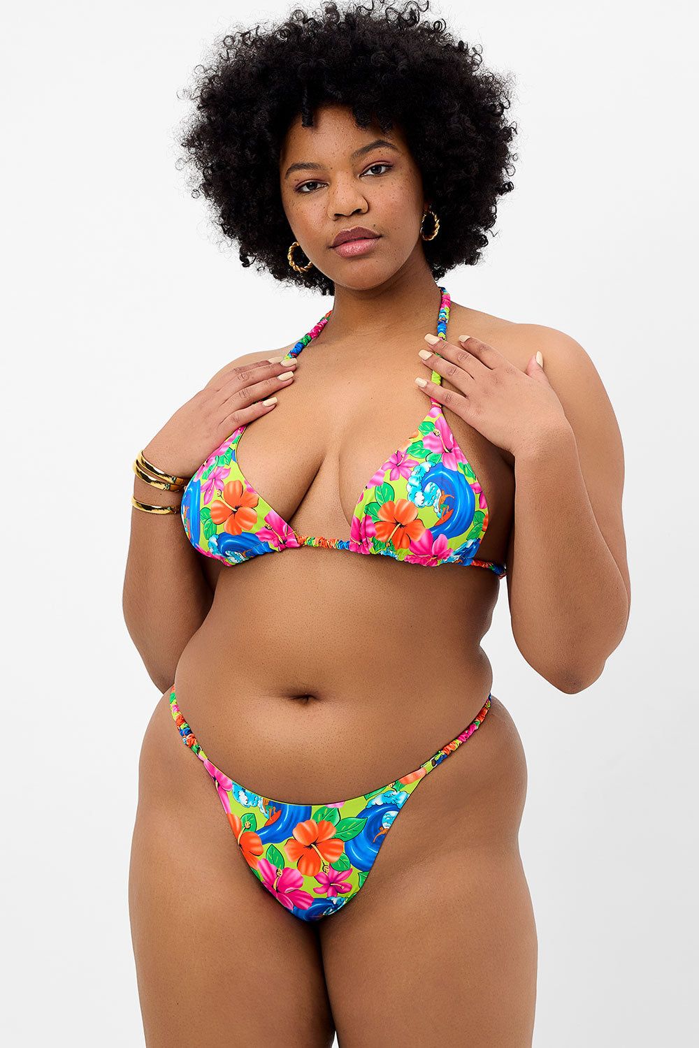 Hope Floral Skimpy Bikini Bottom - Neon Surfer - Extended sold by Frankie's Bikinis product image thumbnail 3