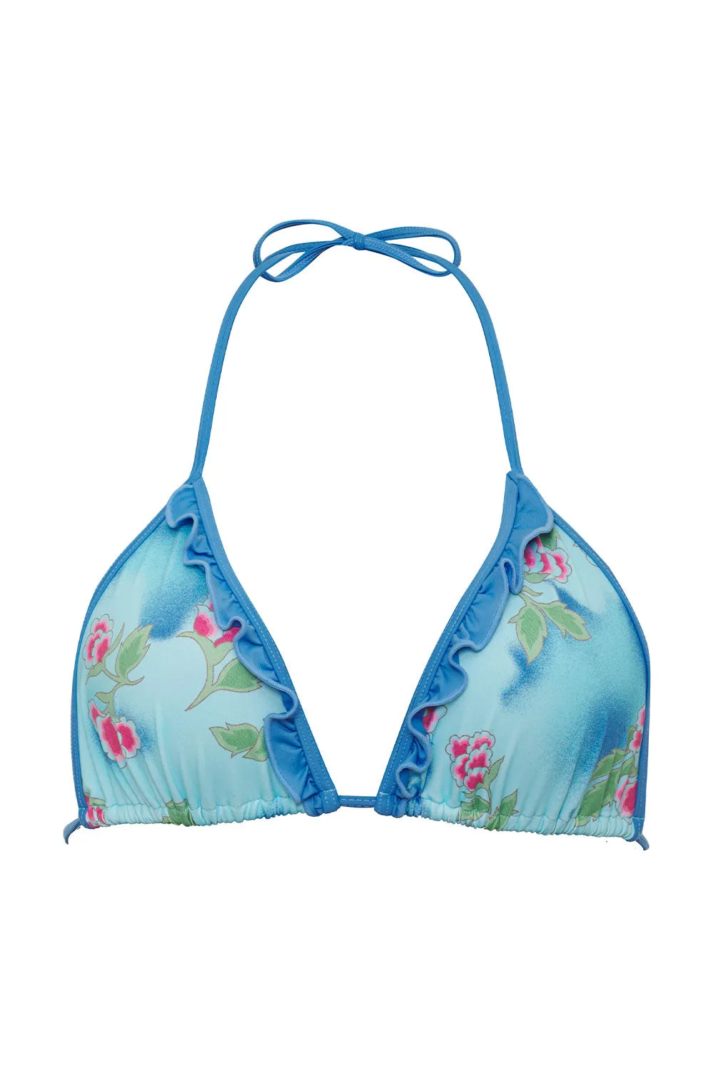 Camilla Floral Triangle Bikini Top - Blue Daiquiri sold by Frankie's Bikinis product image thumbnail 5
