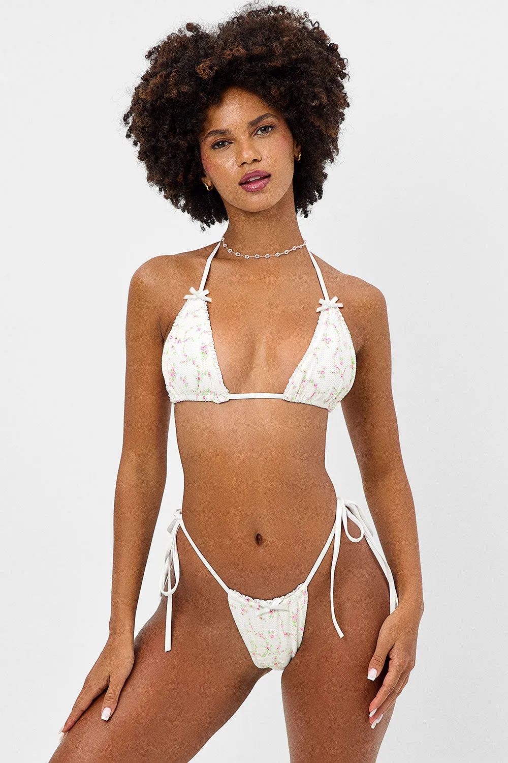 Tia Waffle String Bikini Bottom - Day Lily sold by Frankie's Bikinis product image thumbnail 3