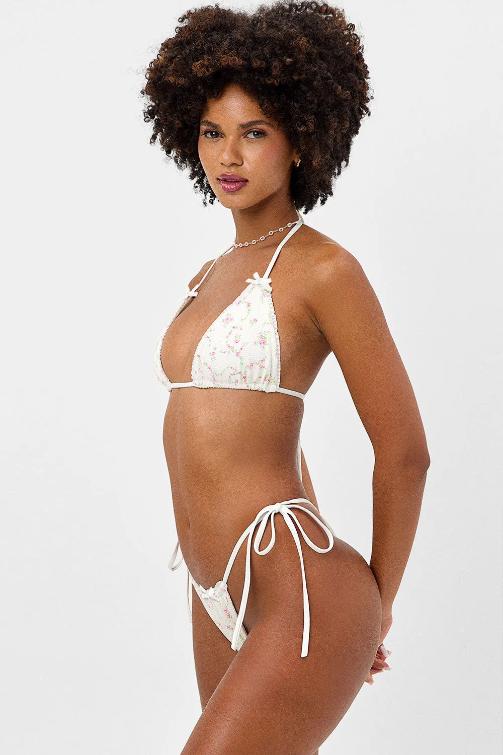 Tia Waffle String Bikini Bottom - Day Lily sold by Frankie's Bikinis product image thumbnail 2