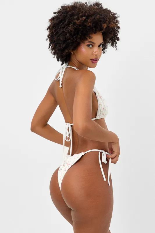 Tia Waffle String Bikini Bottom - Day Lily sold by Frankie's Bikinis