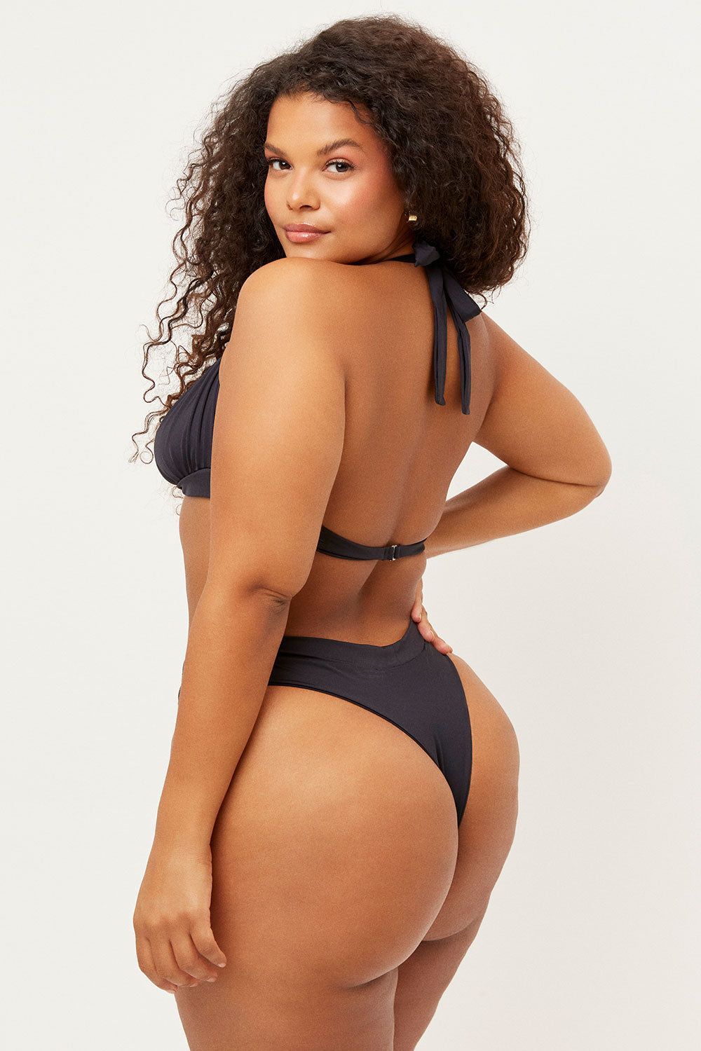 Bea High Waist Bikini Bottom - Black - Extended sold by Frankie's Bikinis