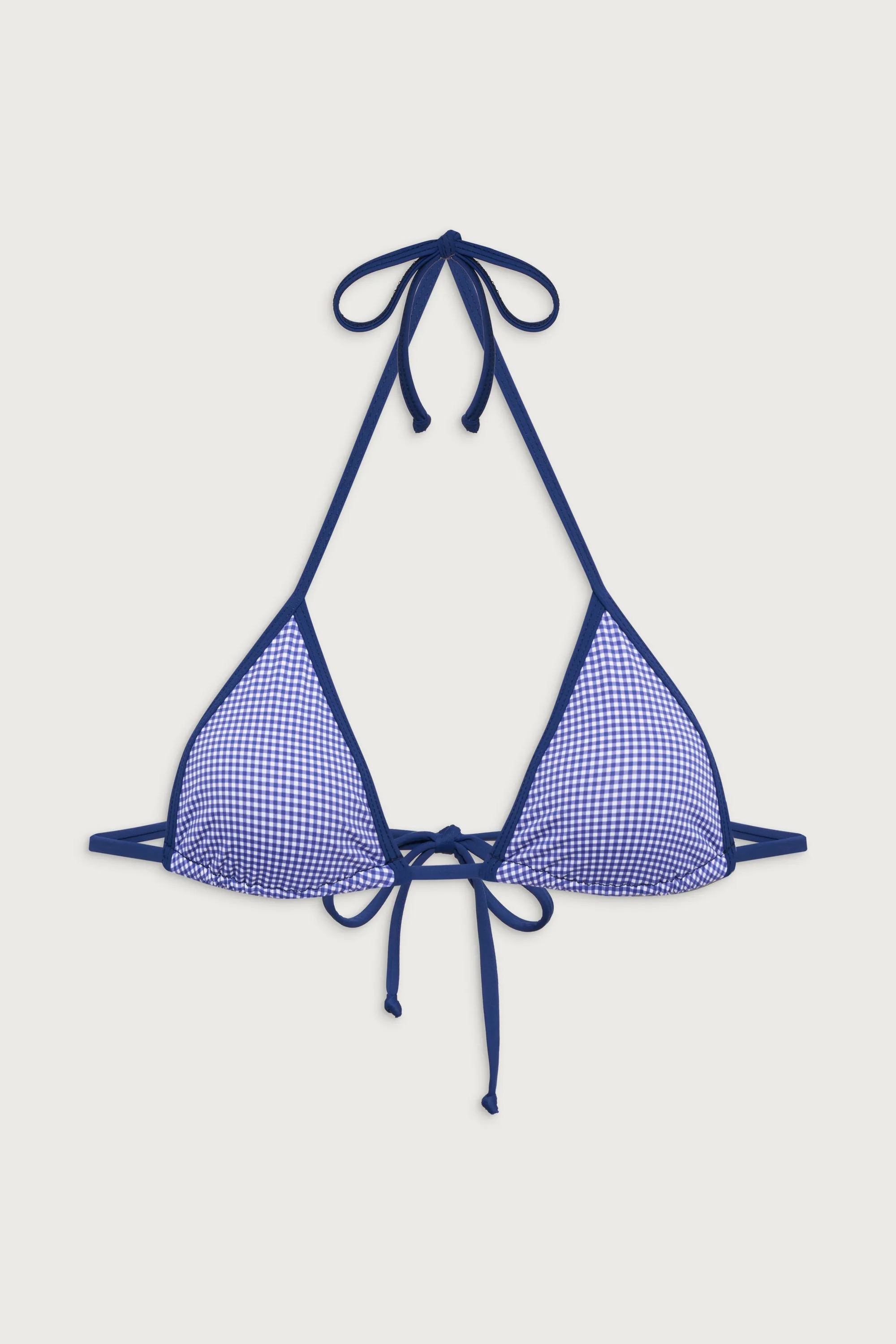 Nick Triangle Halter Bikini Top - Sailor Gingham sold by Frankie's Bikinis product image thumbnail 2
