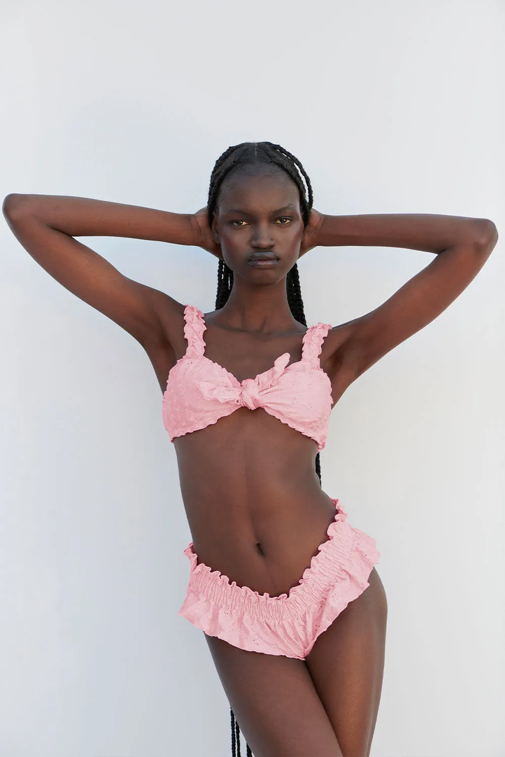 Pippa Eyelet Shine Bikini Bottom - Cherry Blossom sold by Frankie's Bikinis product image thumbnail 2