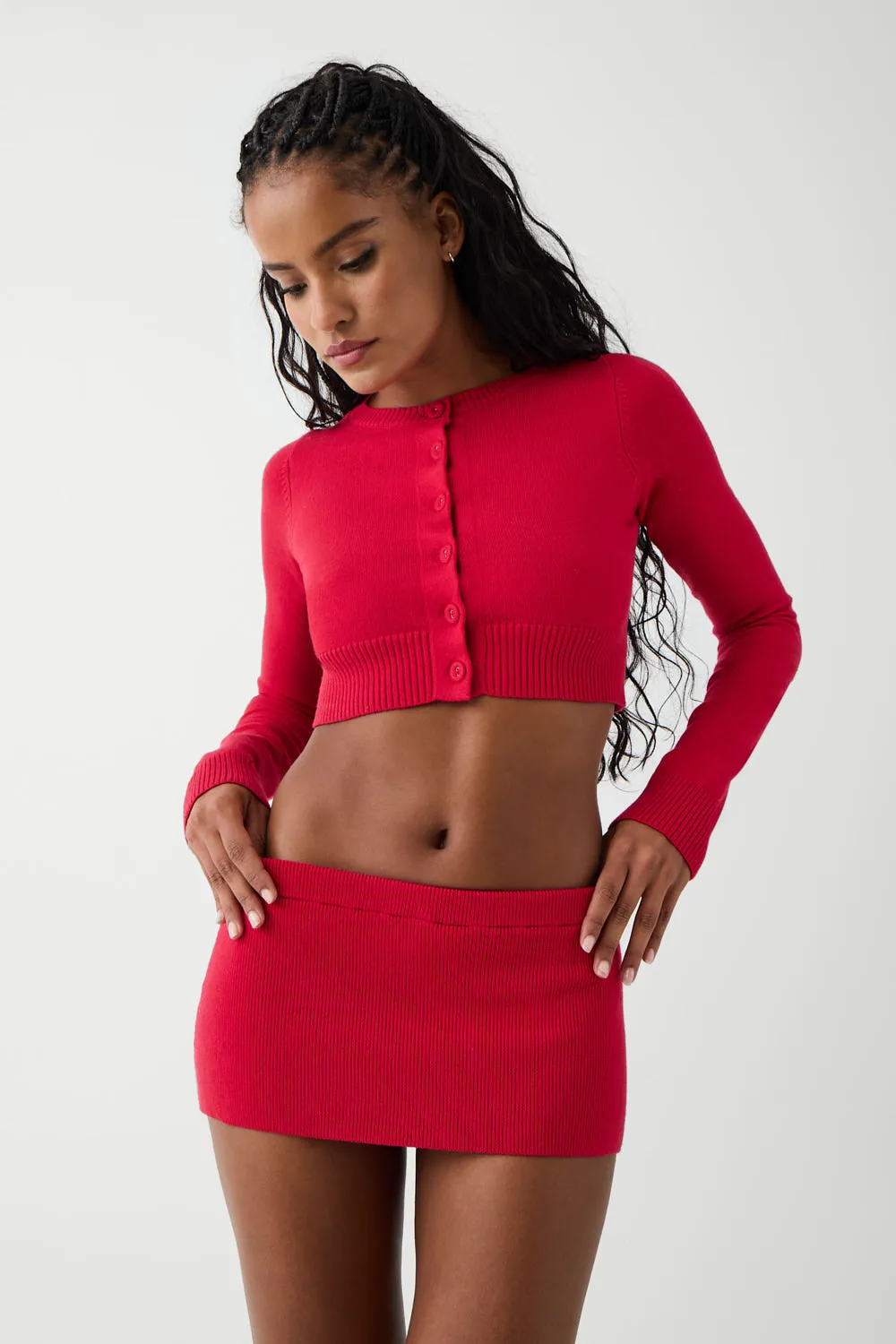 Marialla Cloud Knit Mini Skort - Burning Love sold by Frankie's Bikinis product image thumbnail 4