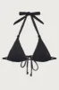 Kealy Triangle Halter Bikini Top - Black sold by Frankie's Bikinis