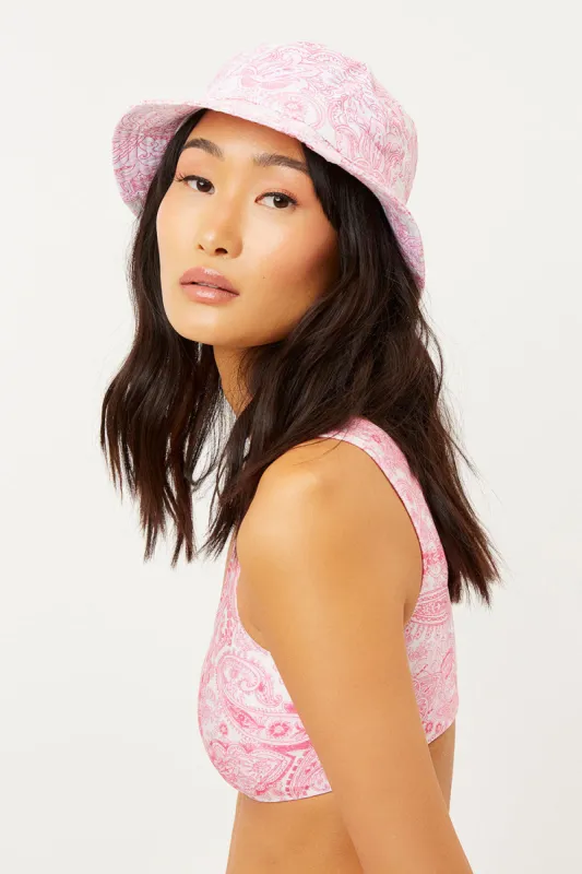 Jax Bucket Hat - Pink Paisley sold by Frankie's Bikinis