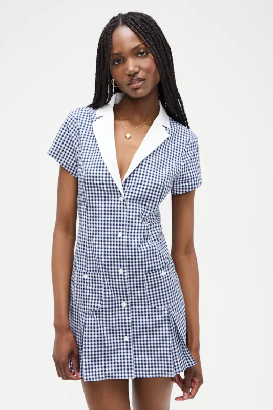 Garden Gingham Mini Dress - Seaside Gingham made by Frankie's Bikinis