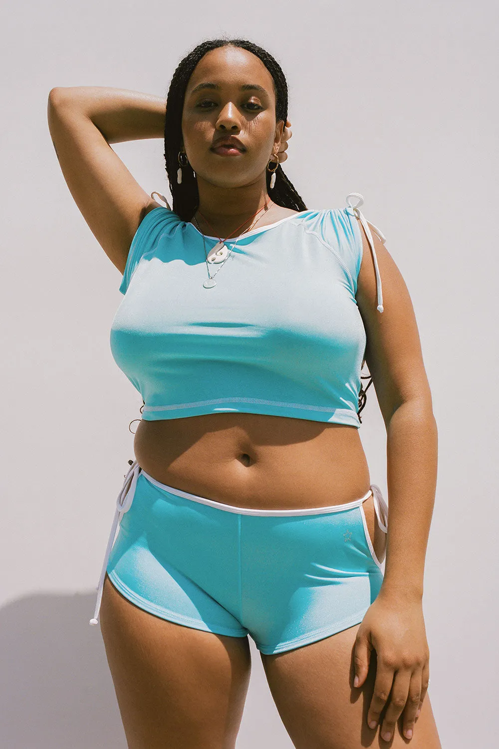 Myles Shine Crop Top - Aquamarine sold by Frankie's Bikinis product image thumbnail 3