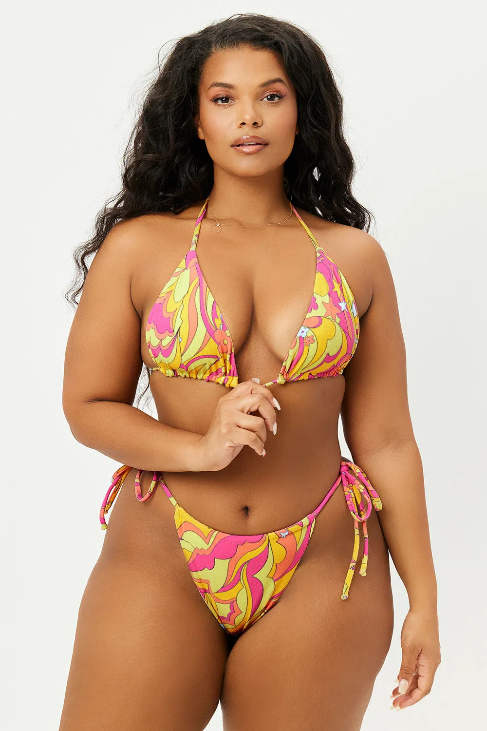 Tia Terry String Bikini Bottom - Peace Terry sold by Frankie's Bikinis product image thumbnail 3