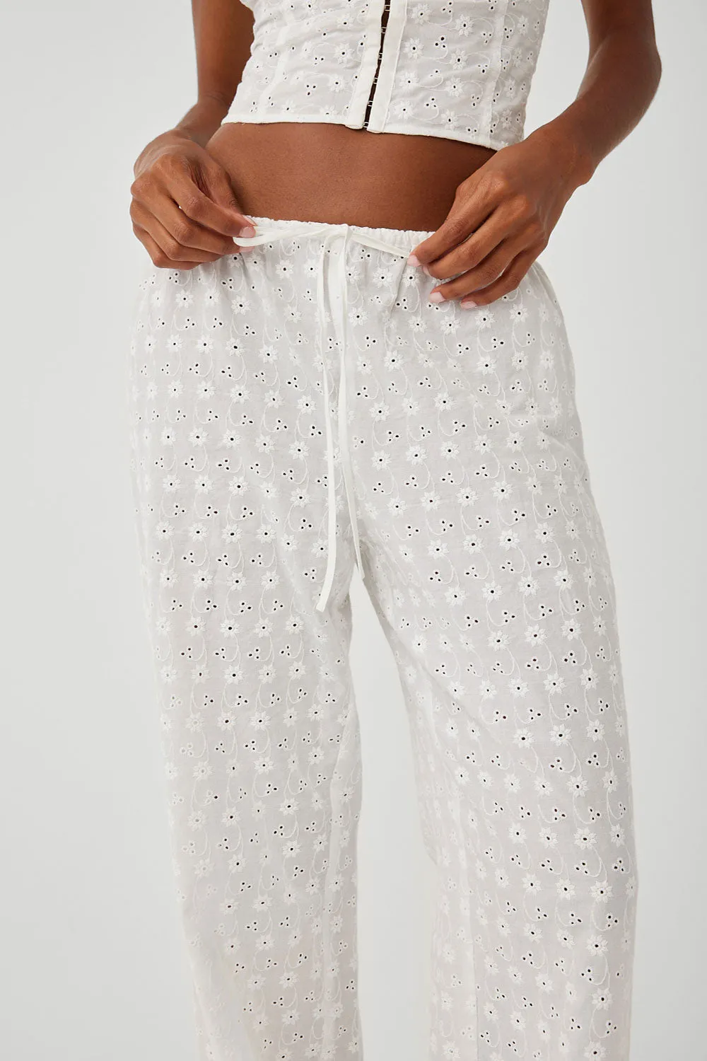 Daisy Eyelet Low Rise Pant - White sold by Frankie's Bikinis product image thumbnail 3