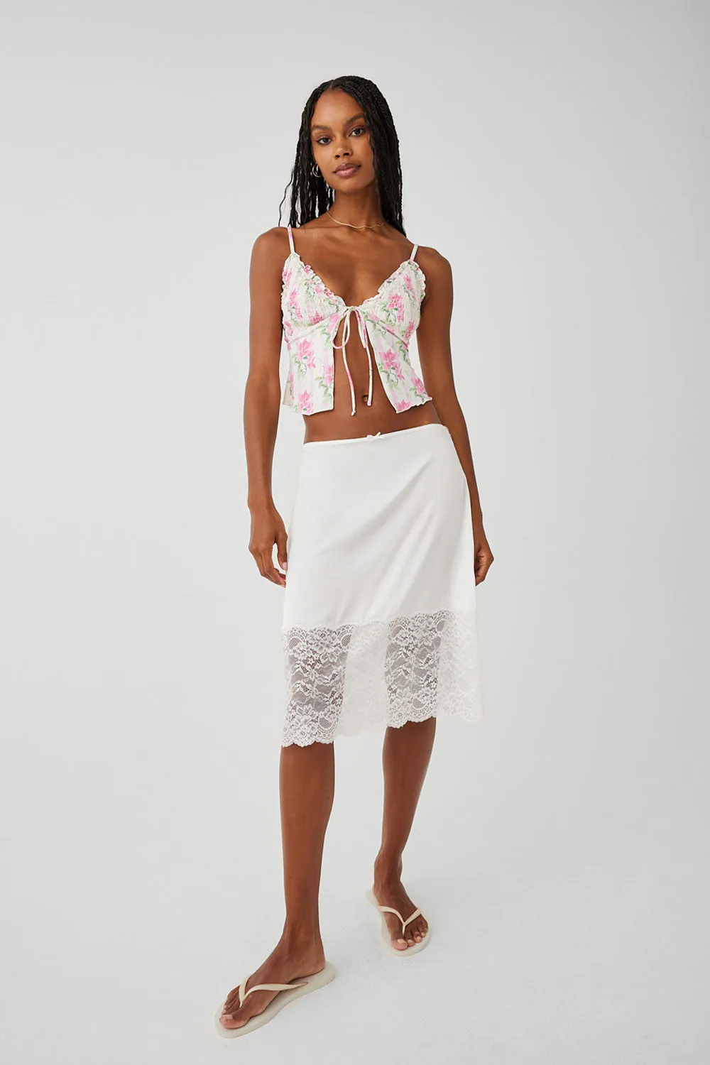 Chamomile Satin Midi Skirt - White sold by Frankie's Bikinis product image thumbnail 2