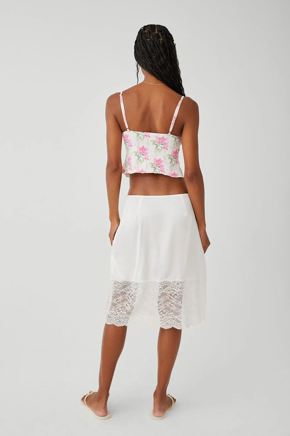 Chamomile Satin Midi Skirt - White sold by Frankie's Bikinis product image thumbnail 5
