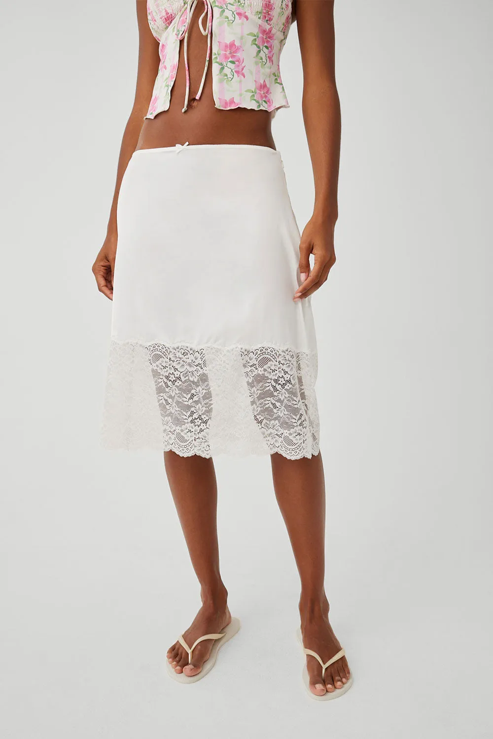 Chamomile Satin Midi Skirt - White sold by Frankie's Bikinis