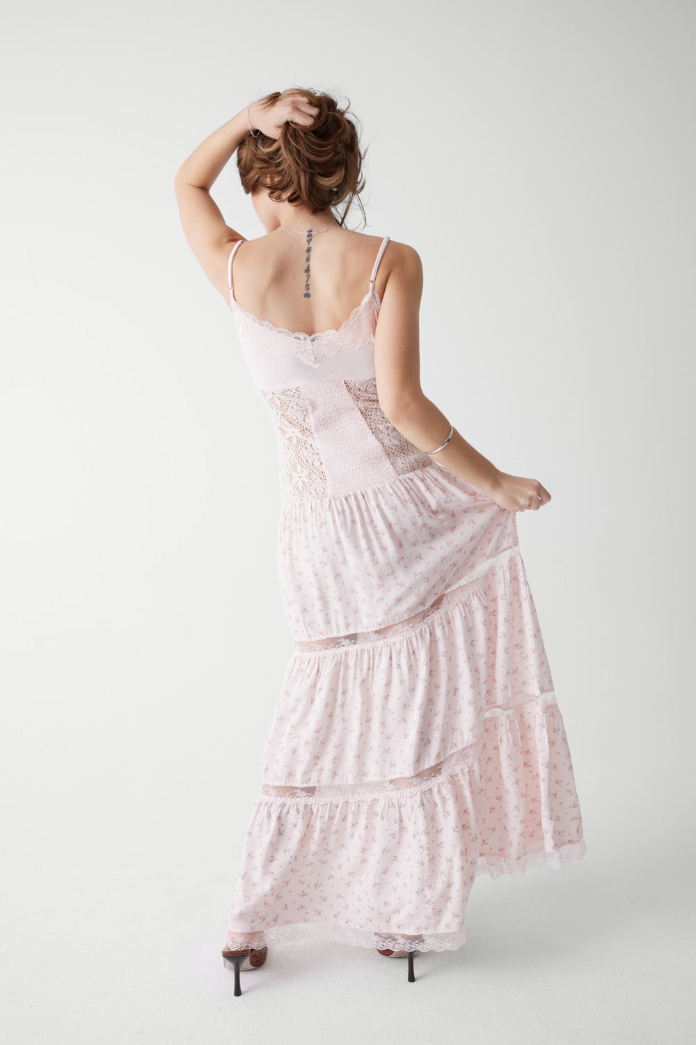 Vineyard Crochet Floral Maxi Dress - Baby Bouquet Pink sold by Frankie's Bikinis product image thumbnail 4