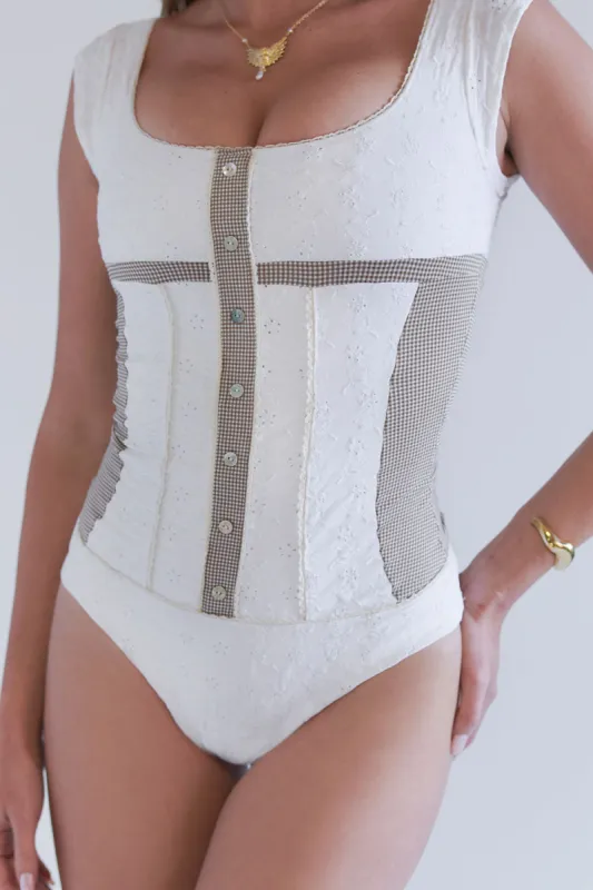 x SYDNEY SWEENEY September Eyelet One Piece Swimsuit - Florence Gingham sold by Frankie's Bikinis