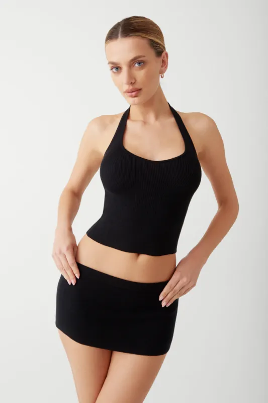 Marialla Knit Halter Top - Black sold by Frankie's Bikinis