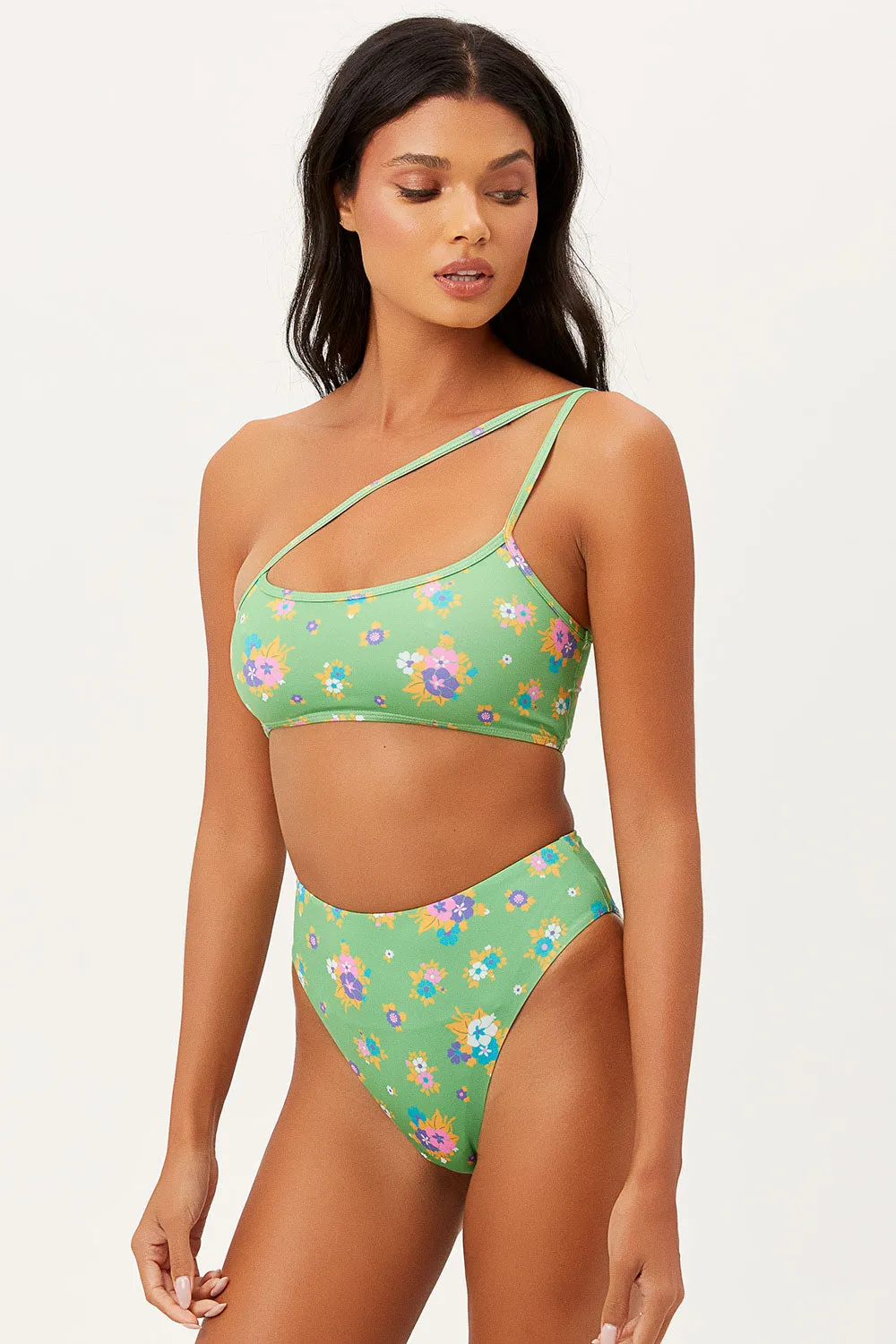 Jenna High Waist High Cut Bikini Bottom - Meadow sold by Frankie's Bikinis product image thumbnail 2