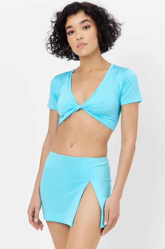 Petite Shine Mini Skirt - Aquamarine sold by Frankie's Bikinis