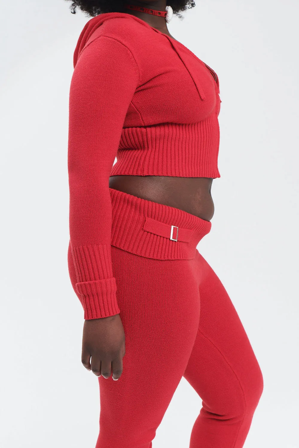 Aimee Cloud Knit Zip Up Hoodie - Love Bug Red sold by Frankie's Bikinis product image thumbnail 4