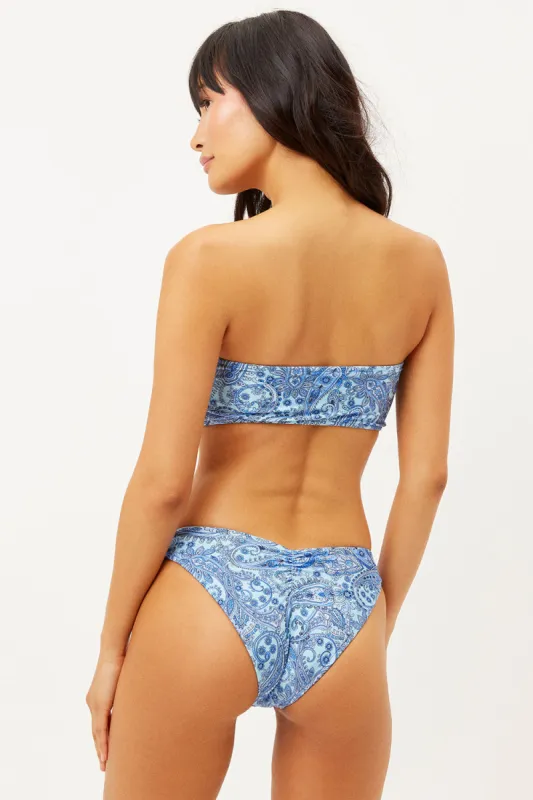 Haven High Cut Bikini Bottom - Blue Paisley sold by Frankie's Bikinis