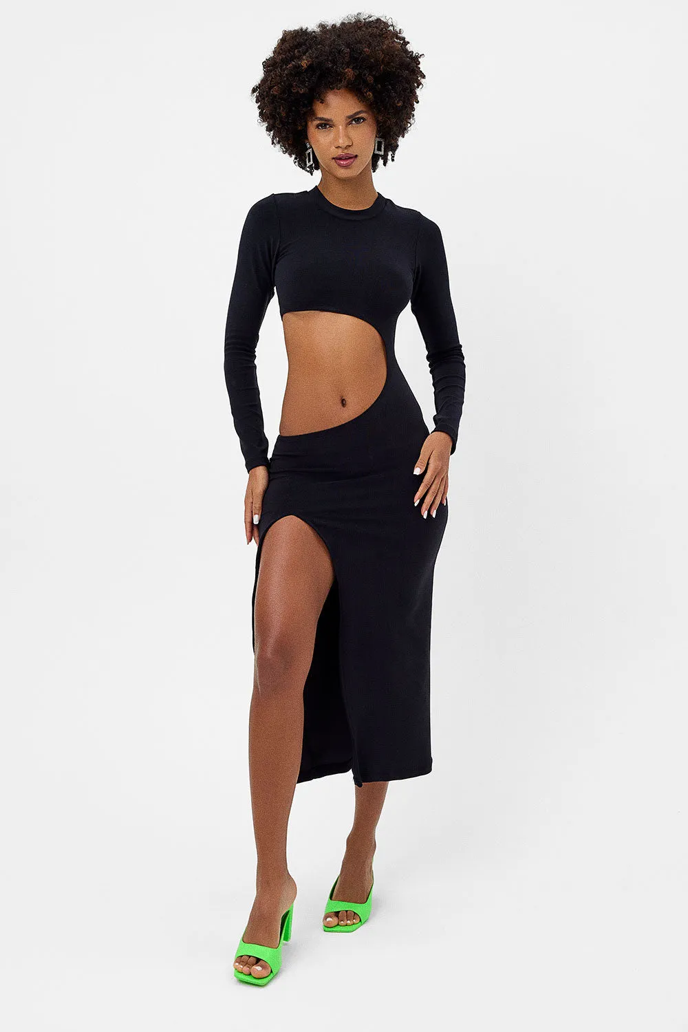 Carolina Terry Midi Dress - Black sold by Frankie's Bikinis product image thumbnail 2