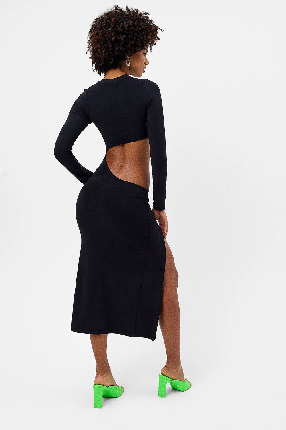 Carolina Terry Midi Dress - Black sold by Frankie's Bikinis product image thumbnail 3