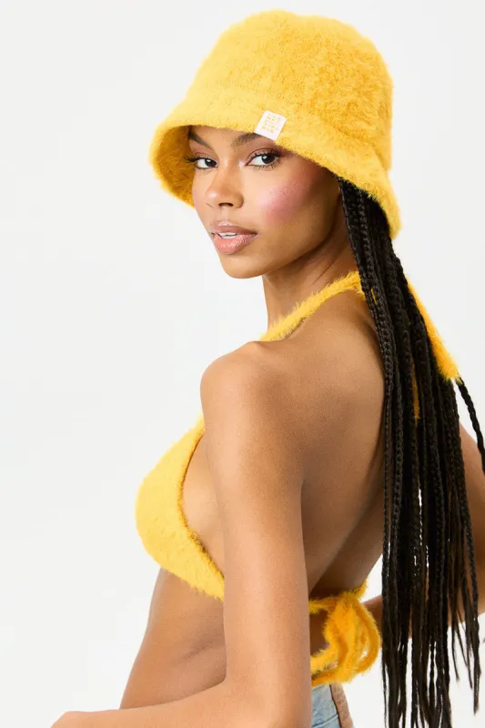 Jax Fuzzy Bucket Hat - Sunshine sold by Frankie's Bikinis
