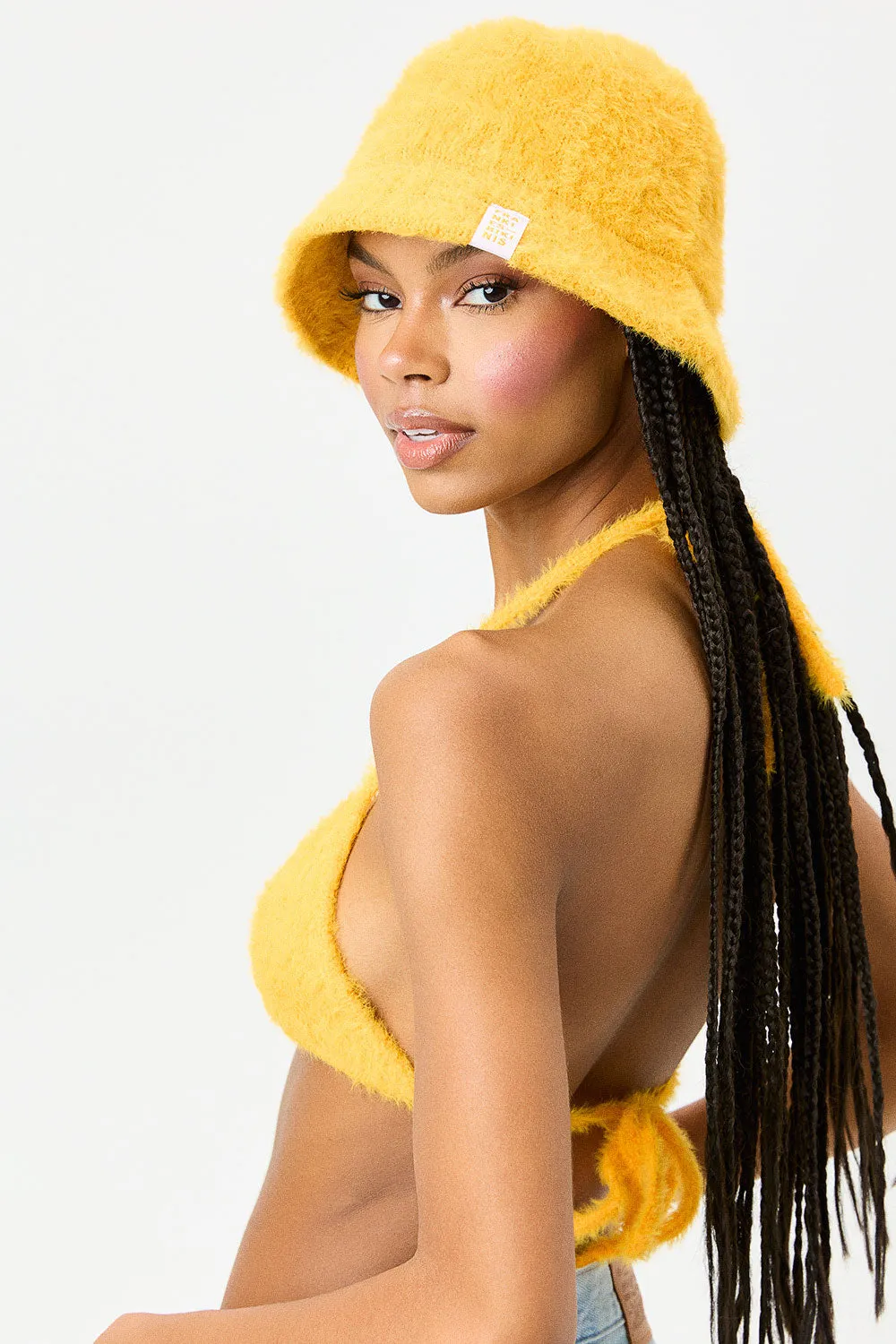 Jax Fuzzy Bucket Hat - Sunshine sold by Frankie's Bikinis