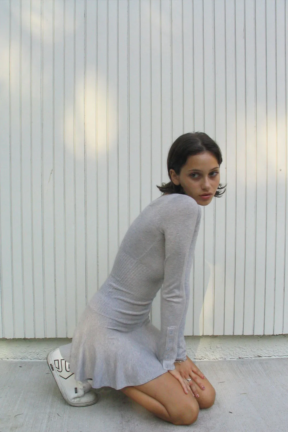 Claude Lightweight Knit Long Sleeve Dress - Heather Grey sold by Frankie's Bikinis product image thumbnail 5