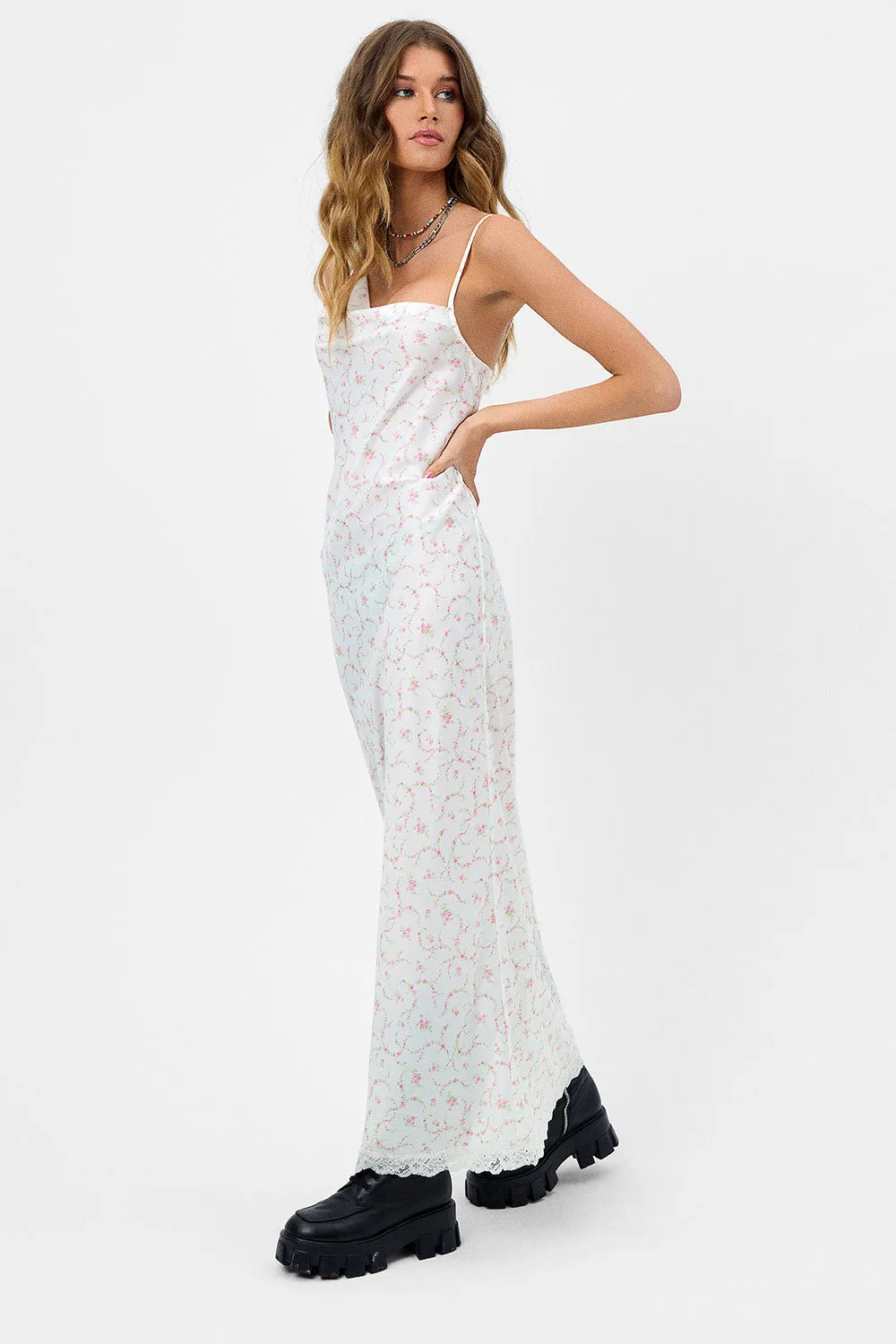 Cara Satin Maxi Dress - Day Lily sold by Frankie's Bikinis product image thumbnail 3