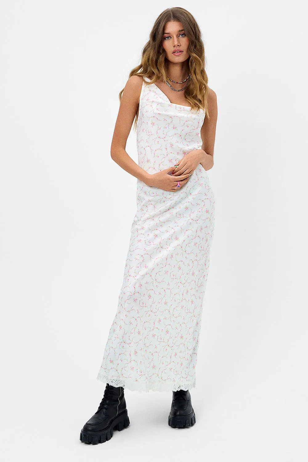 Cara Satin Maxi Dress - Day Lily sold by Frankie's Bikinis product image thumbnail 2