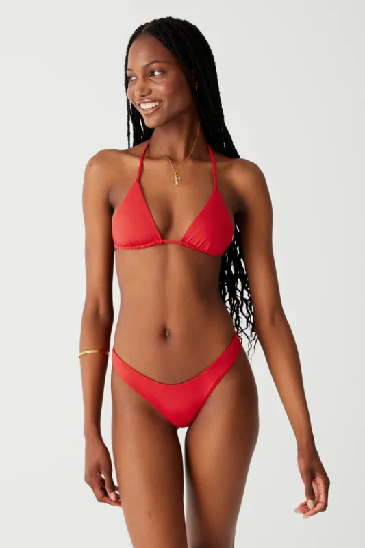 Nick String Triangle Bikini Top - True Red sold by Frankie's Bikinis