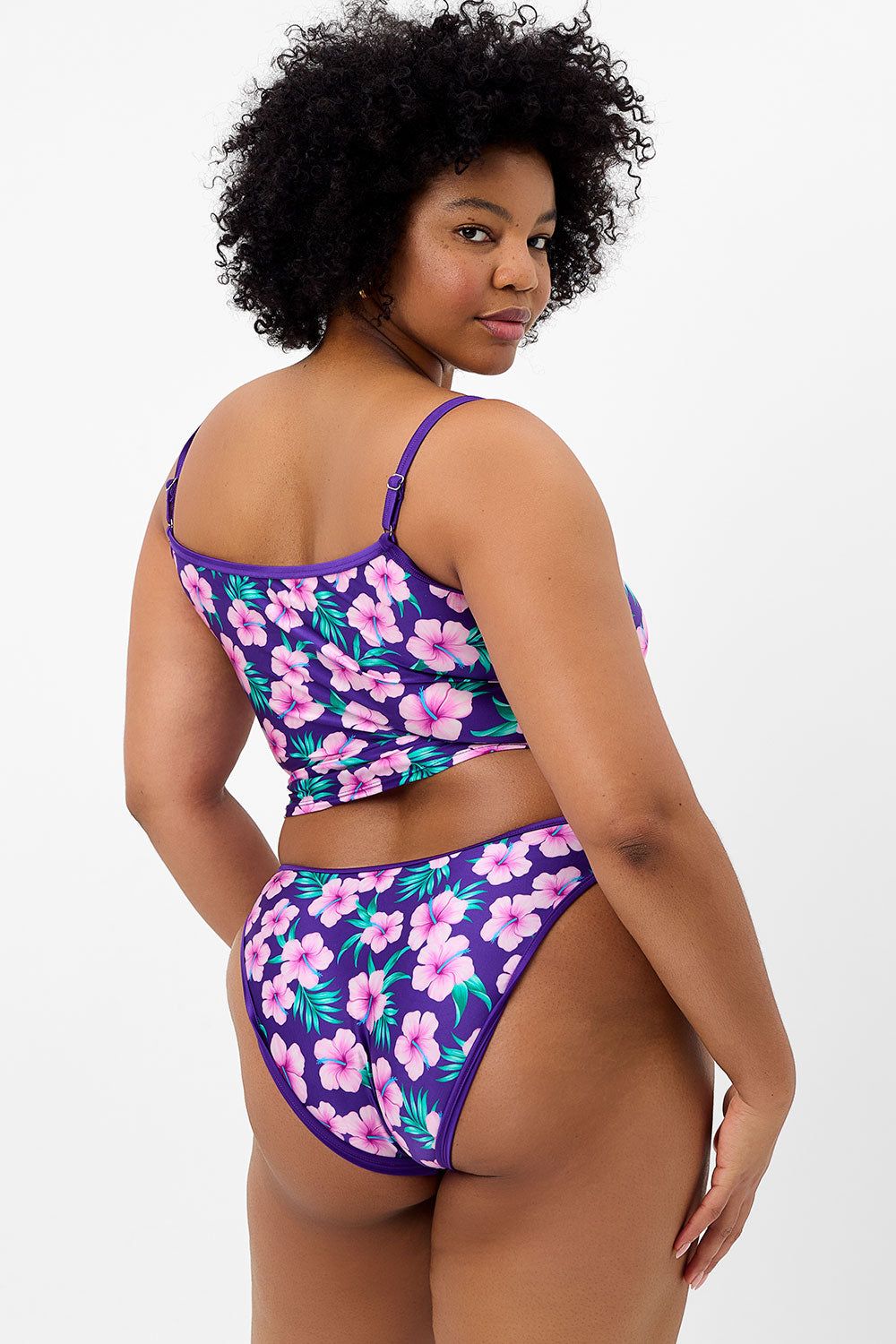 Meg Shine Tankini Bikini Top - Purple Hibiscus - Extended sold by Frankie's Bikinis product image thumbnail 2