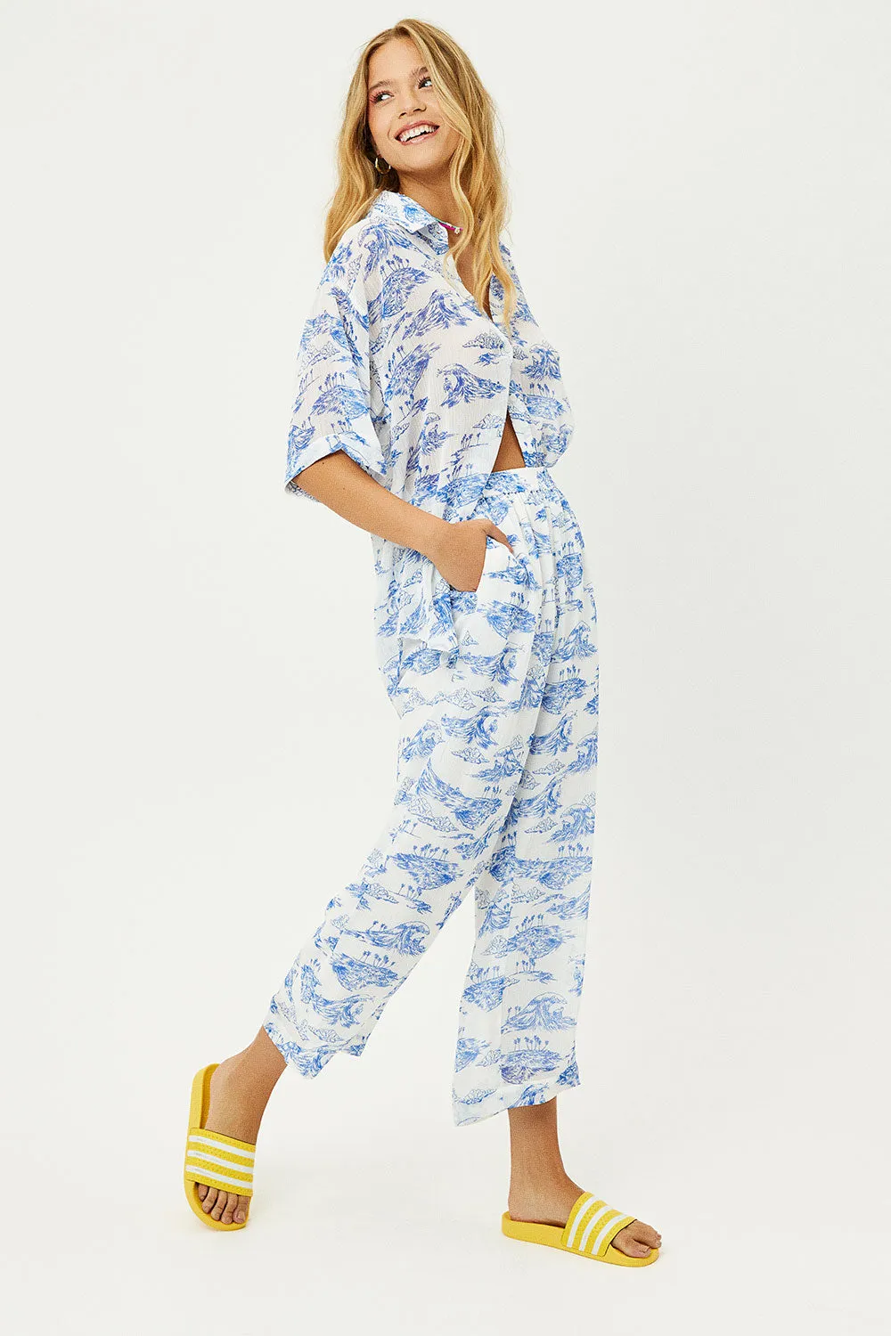 Bianca Low Rise Wide Leg Pant - Surfer Dude sold by Frankie's Bikinis product image thumbnail 2