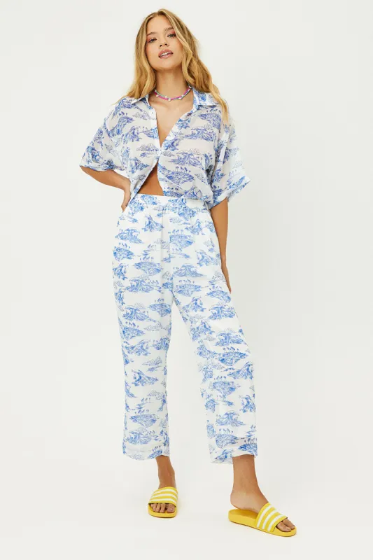 Bianca Low Rise Wide Leg Pant - Surfer Dude sold by Frankie's Bikinis