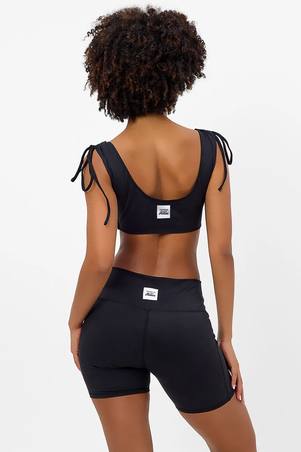 Windy Ruched Crop Top - Black sold by Frankie's Bikinis product image thumbnail 2