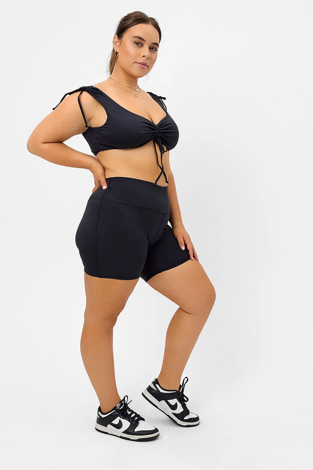 Windy Ruched Crop Top - Black sold by Frankie's Bikinis product image thumbnail 5