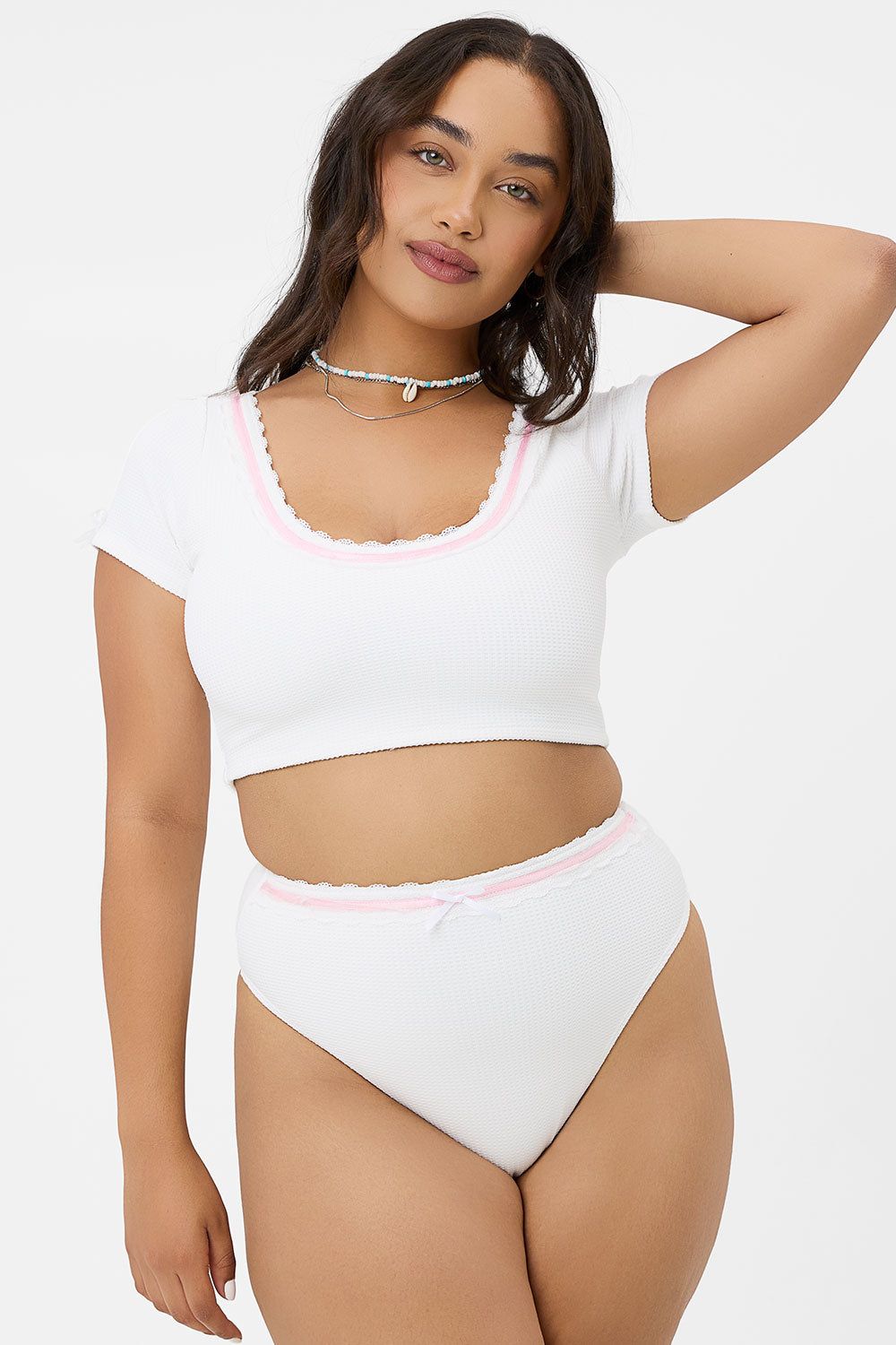 x GIGI HADID Lucky Waffle Crop Top - Dandelion sold by Frankie's Bikinis product image thumbnail 2