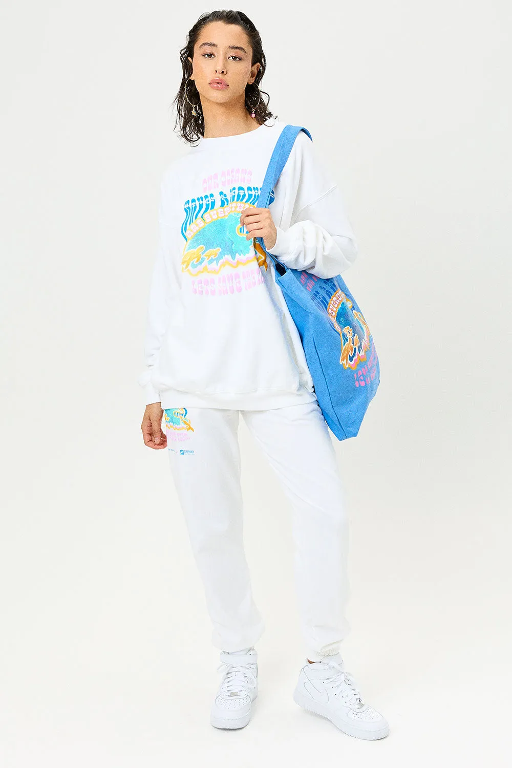 Frank Oversized Sweatpants - White Surfrider sold by Frankie's Bikinis product image thumbnail 4