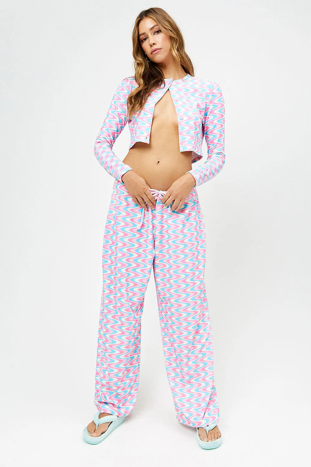 Michelle Low Rise Wide Leg Pants - Sister Swirl sold by Frankie's Bikinis