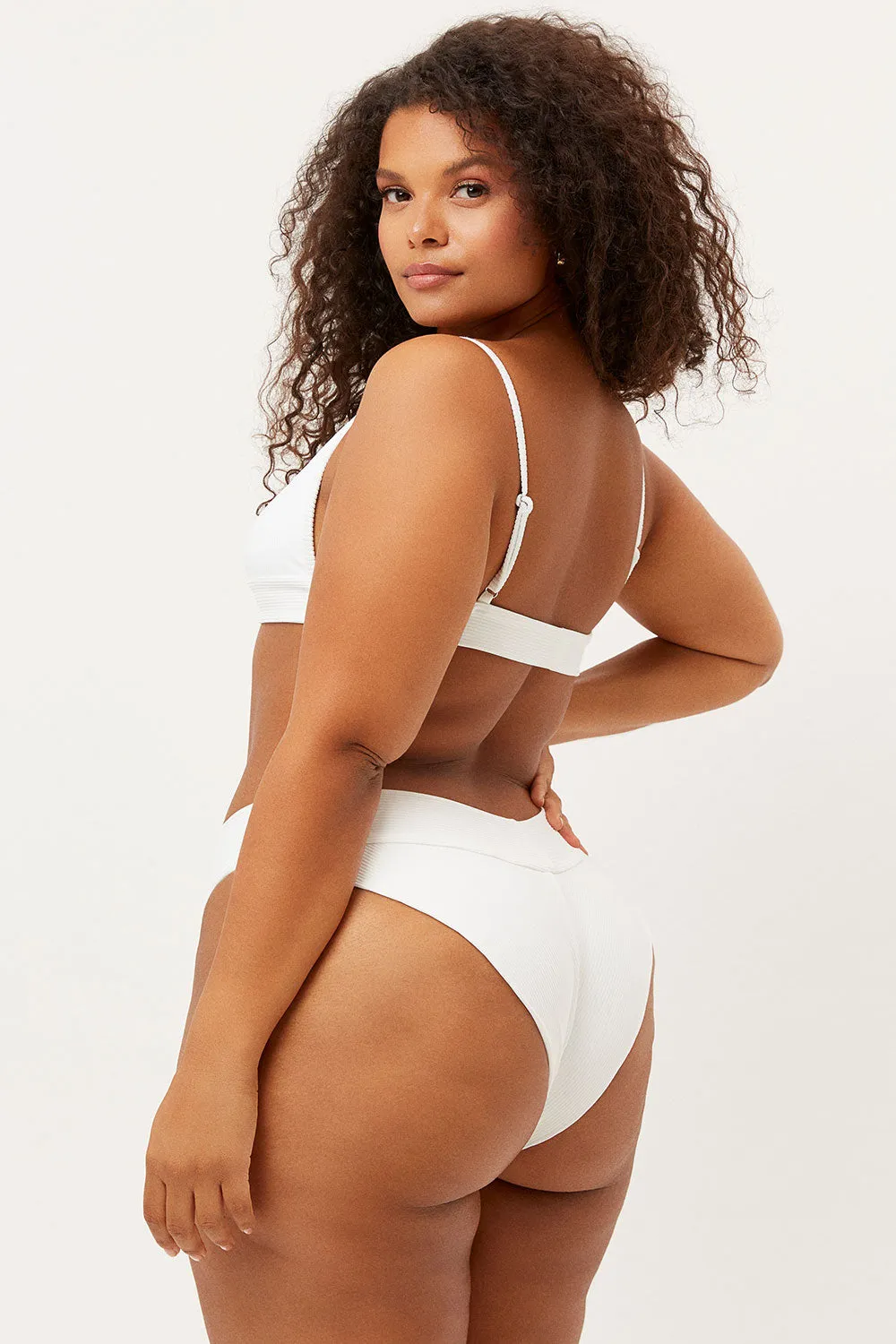 Gavin Ribbed Cheeky Bikini Bottom - White sold by Frankie's Bikinis product image thumbnail 2