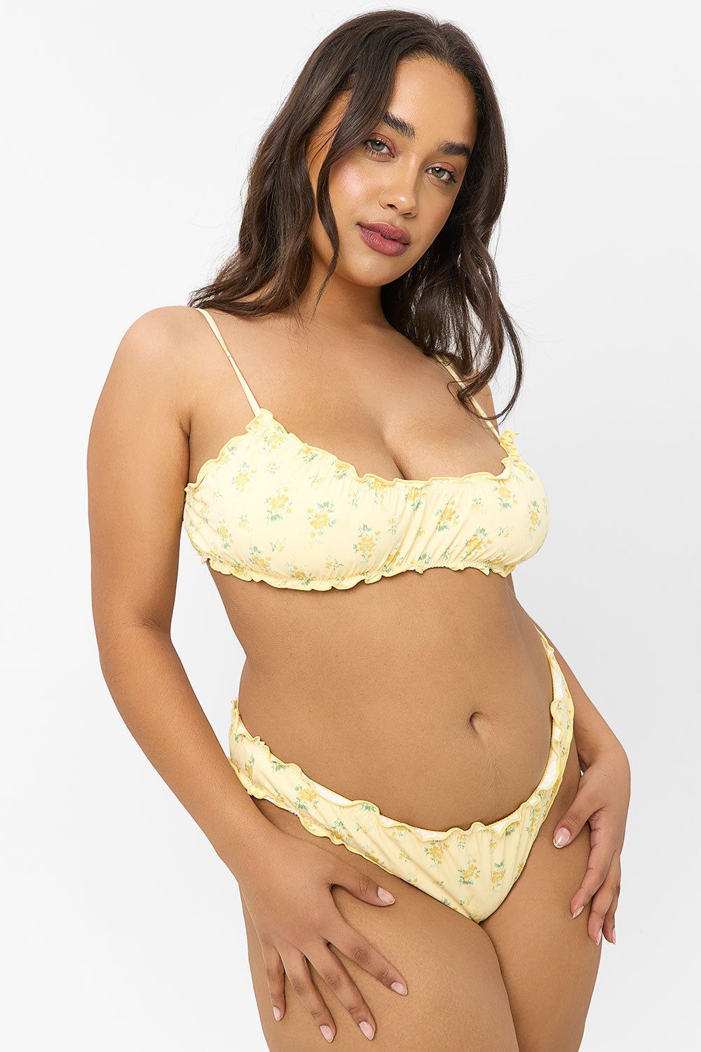 x GIGI HADID Arabelle Full Coverage Ruffle Bikini Bottom - Honeysuckle - Extended sold by Frankie's Bikinis product image thumbnail 3