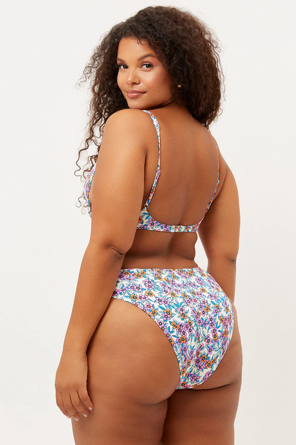 Jenna High Waist High Cut Bikini Bottom - Flower Farm sold by Frankie's Bikinis product image thumbnail 2